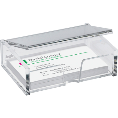SIGEL Box cartes de visite VA112 transp. 98x68x29mm, 80 cartes