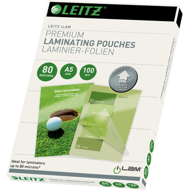 LEITZ Pochettes à plastifier A5 74920000 brillant, 80my 100 pcs.