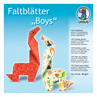 URSUS Pieghevole Origami 15×15cm 38025599F design Boys ass. 120 fogli