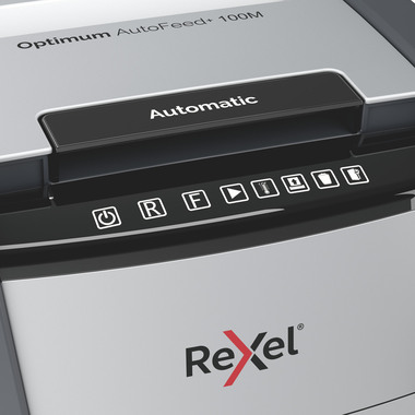 REXEL Destructeur docu. Optimum AF+ 2020100MCH 100M, P-5, 34lt