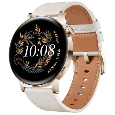 Huawei Watch GT3 Leather Strap (42mm, Gold)