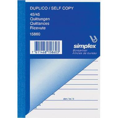 SIMPLEX Quittance D / F / I A6 15860 blanc / jaune 45x2 feuilles