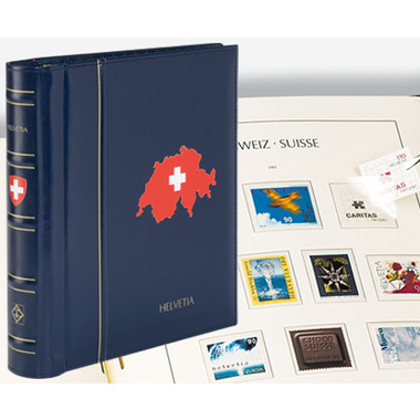 Album prestampato SF PERFECT DP, Svizzera 2000-2019, blu Album a barra rotante inclusa custodia protettiva, 320 x 325 x 70 mm