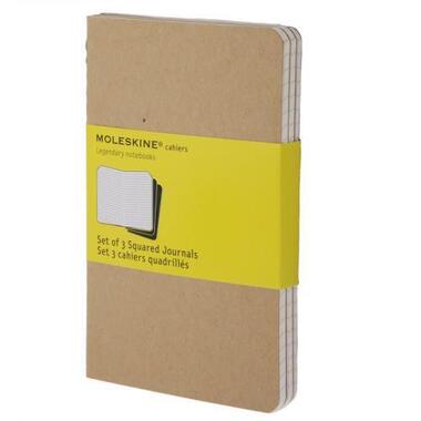 MOLESKINE Quaderno Cahier A6 704932 quadrettato, natur 3 pezzi