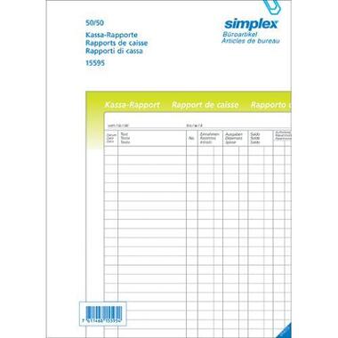 SIMPLEX Rapport caisse A4 15595 blanc 50x2 feuilles
