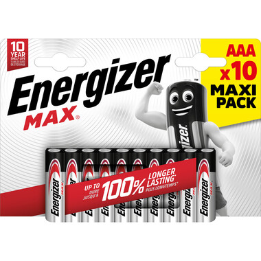 Batteria Energizer Max Micro (AAA), 10 pz Confezione da 10 batterie AAA alcaline Energizer MAX