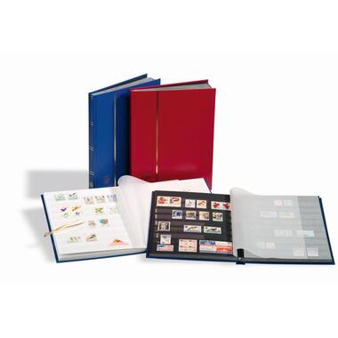 Classeur à bandes BASIC pour timbres-poste, 64 pages, bleu A4, pages noires