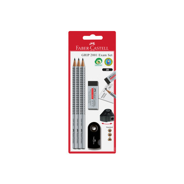 FABER - CA. Matita Grip 2001 217079 argento / nero 3 pezzi