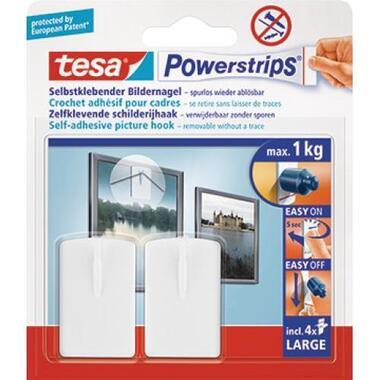 TESA Powerstrips Gancio p. immagine 580310002 bianco, capacità 1kg 2 pezzi