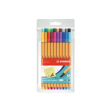 STABILO Penne fibra point 88 0.4mm 88 / 20 20 colori ass.
