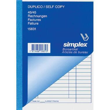 SIMPLEX Factures D / F / I A6 15830 blanc / jaune 45x2 feuilles