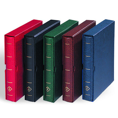 Reliure à anneaux OPTIMA F pour timbres-poste, noir Avec son étui de protection, 240 × 280 × 55 mm