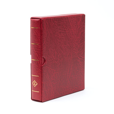 Reliure à anneaux OPTIMA F pour timbres-poste, rouge Avec son étui de protection, 240 × 280 × 55 mm