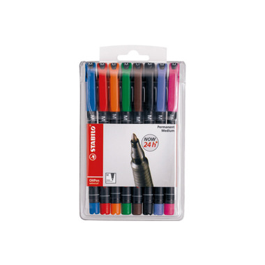 STABILO OHP Pen permanent 1mm 843 / 8 8 pz., astuccio