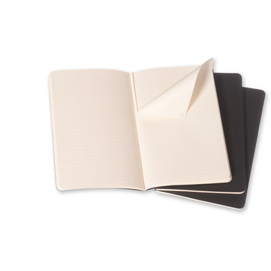 MOLESKINE Quaderno Cahier A6 704895 rigato, nero 3 pezzi
