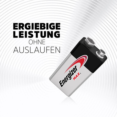 Batteria Energizer Max E-Block (9V), 1 pz Confezione da 1 batteria alcaline da 9 V Energizer MAX