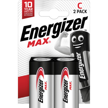 Pile Energizer Max Baby (C), 2 pcs Pack de 2 piles alcalines type C Energizer Max