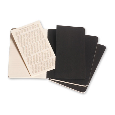 MOLESKINE Quaderno Cahier A6 704895 rigato, nero 3 pezzi