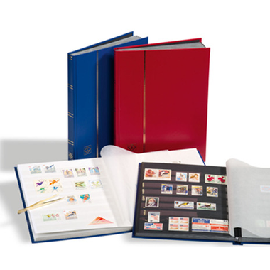 Classeur à bandes BASIC pour timbres-poste, 32 pages, bleu A4, pages noires