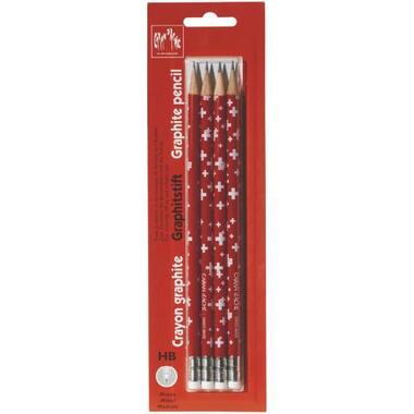 CARAN D'A Matitae con gomma canc. Nr.2 342.372 Swiss 4 pezzi