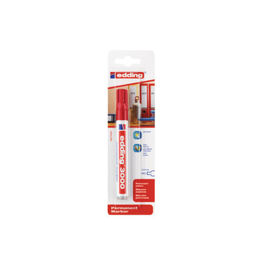 EDDING Permanent Marker 3000 1.5 - 3mm 3000BLI - 2 rosso Blister