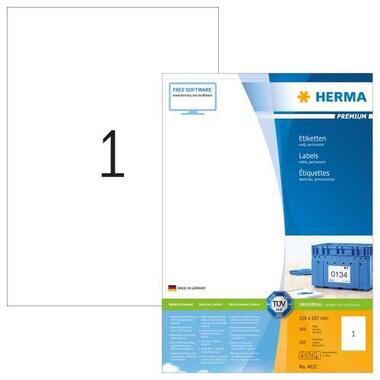 HERMA Universal - Etiketten 210x297mm 4631 weiss 200 St. / 200 Blatt