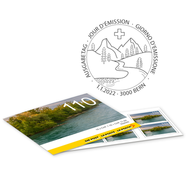 Timbres CHF 1.10 «Aar BE», Carnet de 10 timbres Carnet de timbres «Paysages fluviaux suisses», autocollant, oblitéré