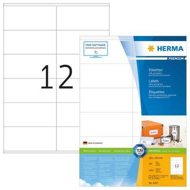 HERMA Etich. universali 105x48mm 4457 bianco 1200 pz. / 100 fl.