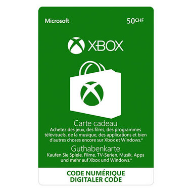 Carta regalo Xbox 50.-