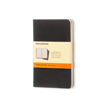 MOLESKINE Quaderno Cahier A6 704895 rigato, nero 3 pezzi