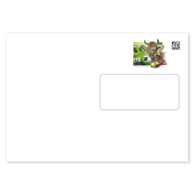 Enveloppes préaffranchies Courrier A 1.10 avec fenêtre Courrier A jusqu'à 100 g en Suisse, C5, lots de 10