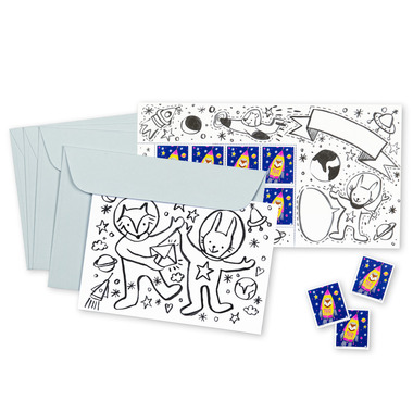 Animali messaggeri, Set di cartoline «Volpe» Set con 4 cartoline A6 con motivo «Volpe», 4 buste C6 e 8 francobolli con motivo «Volpe» a CHF 1.00