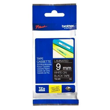 PTOUCH Nastro, plastific. bianco / nero TZe - 325 PT - 1280VP 9 mm