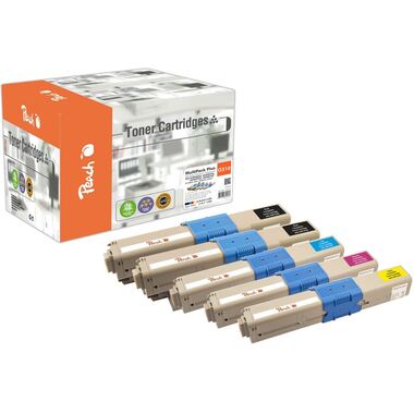 Peach Spar Pack Plus Tonermodule kompatibel zu OKI 44469803, 44469704, 44469705, 44469706