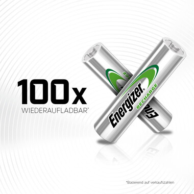 Energizer NiMH Akku Extreme (AAA) 800 mAh, 4 pz Confezione da 4 batterie ricaricabili AAA Energizer Recharge Extreme, precaricate