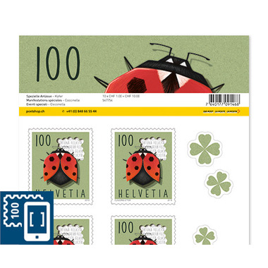 Francobolli CHF 1.00 «Coccinella», Foglio da 10 francobolli