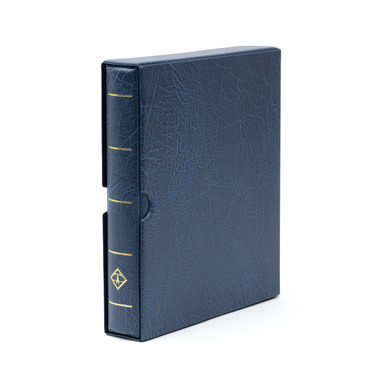Reliure à anneaux OPTIMA F pour timbres-poste, bleu Avec son étui de protection, 240 × 280 × 55 mm