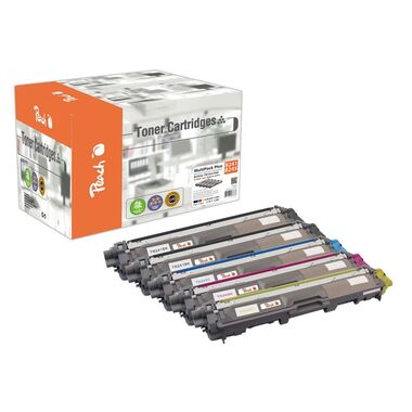 Peach Spar Pack Plus Tonermodule kompatibel zu Brother TN-241bk, TN-245