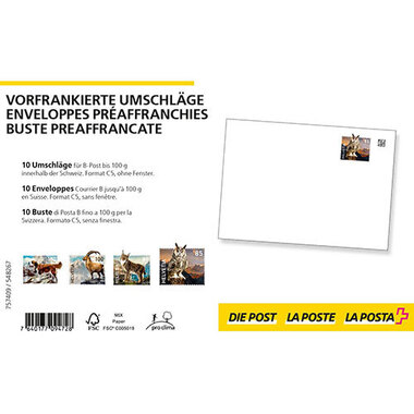 Buste preaffrancate di posta B / C5 senza finestra