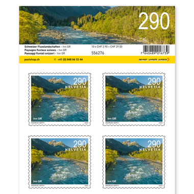 Francobolli CHF 2.90 «Inn GR», Foglio da 10 francobolli
