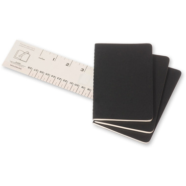 MOLESKINE Quaderno Cahier A6 704895 rigato, nero 3 pezzi
