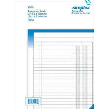 SIMPLEX Livre colonne A4 15474 blanc / bleu 50x2 feuilles