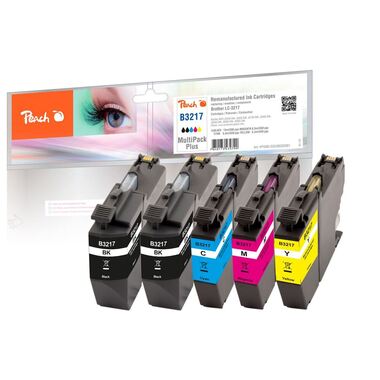 Peach Multipack Plus avec puce, compatible avec Brother LC-3217